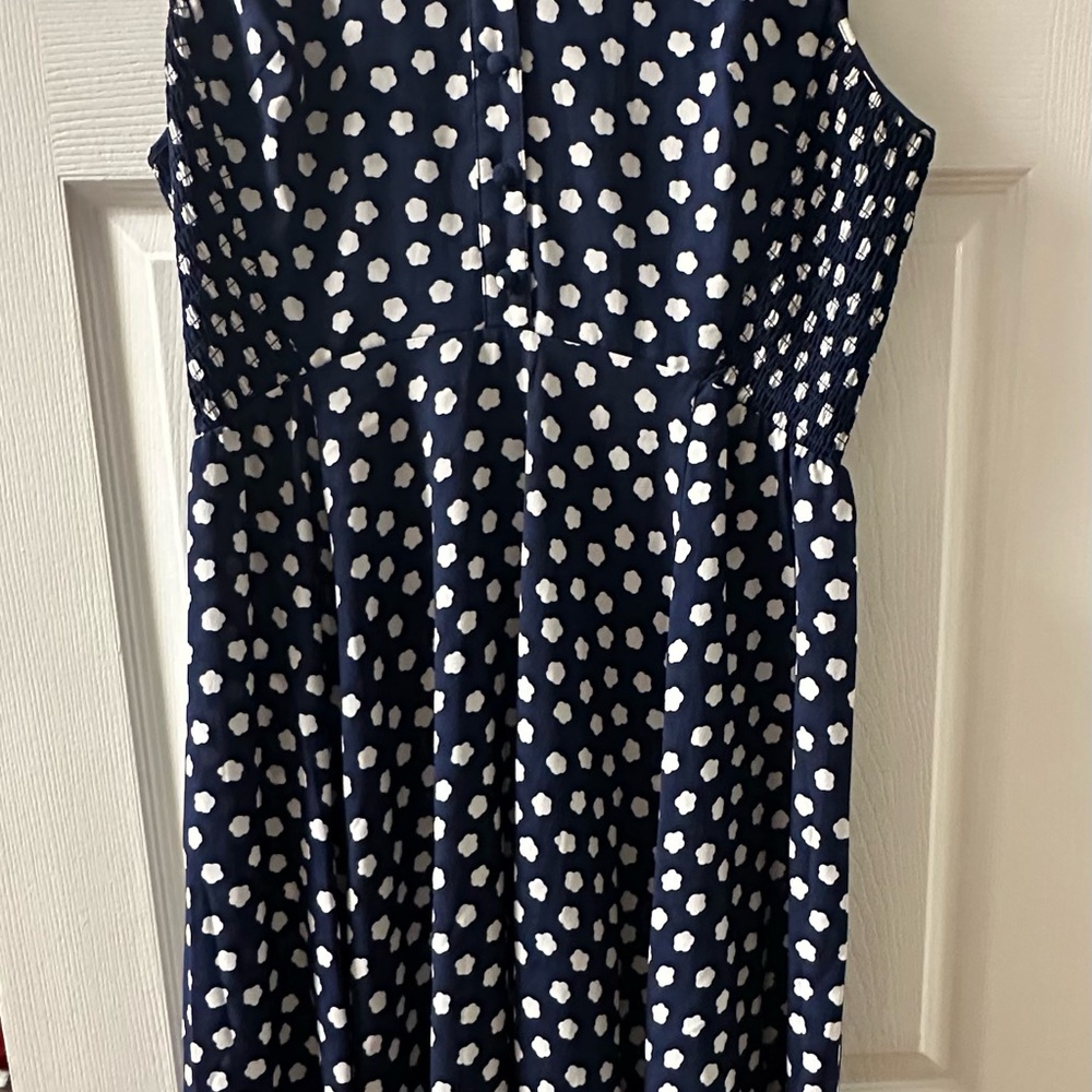 Kate Spade Navy and White Patterned Dress